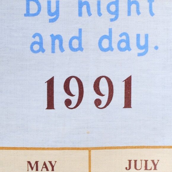 VTG 1991 Calendar Towel Bless this House Prayer & Praying Hands Crochet Edge - Picture 6 of 7